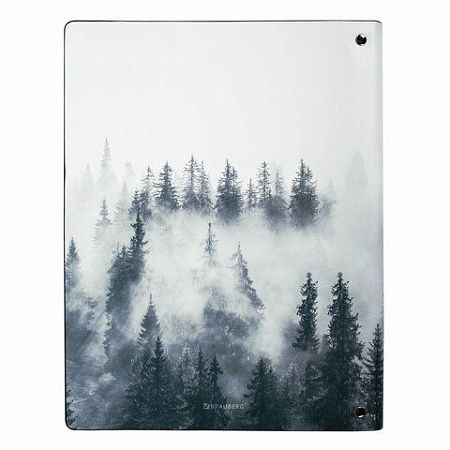 Тетрадь на кольцах БОЛЬШАЯ А4 (240х310 мм), 120 л., под кожу, BRAUBERG VISTA, "Туман", 404515