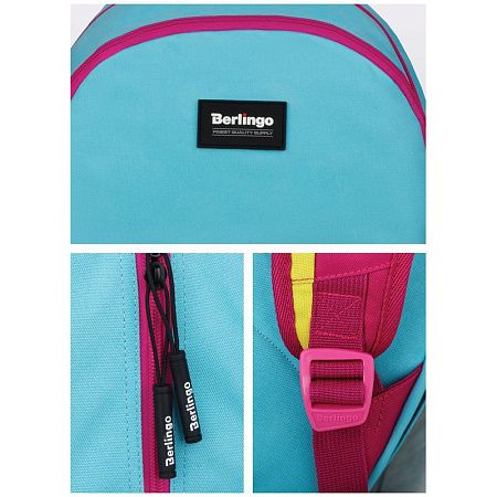 Рюкзак Berlingo Color blocks "Blue fuxia" 39*28*17см, 2 отделения, 4 кармана, уплотненная спинка 