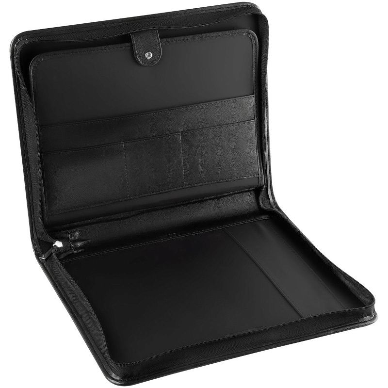 Папка деловая OfficeSpace "Palada" имп. кожзам., на молнии, блокнот 