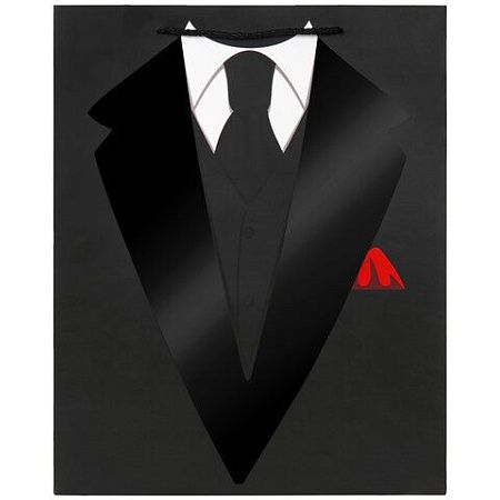 Пакет подарочный 26,5x12,7x33 см ЗОЛОТАЯ СКАЗКА "Especially For Men", выборочный лак, чёрный, 608244