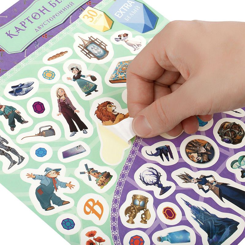 Картон белый A4, Мульти-Пульти, 30л., немелованный, в пакете, "Волшебник изумрудного города"