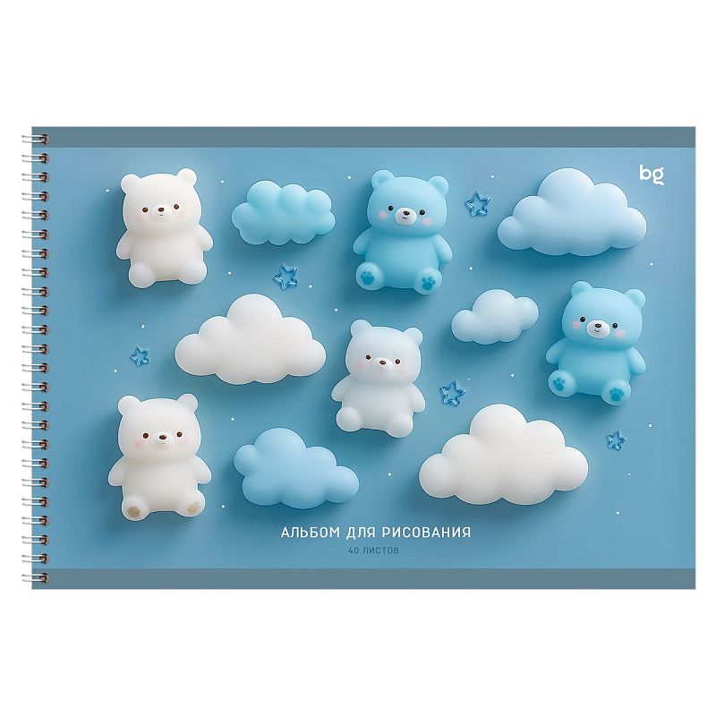 Альбом для рисования 40л., А4, на гребне BG "Игрушки", 120г/м2