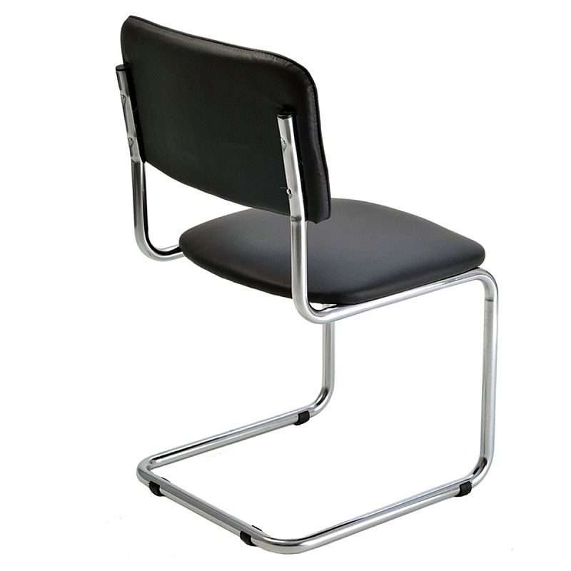 УЦЕНКА-Стул Helmi HL-F07 "Sylwia", каркас металл хром, экокожа, черный, BOX4