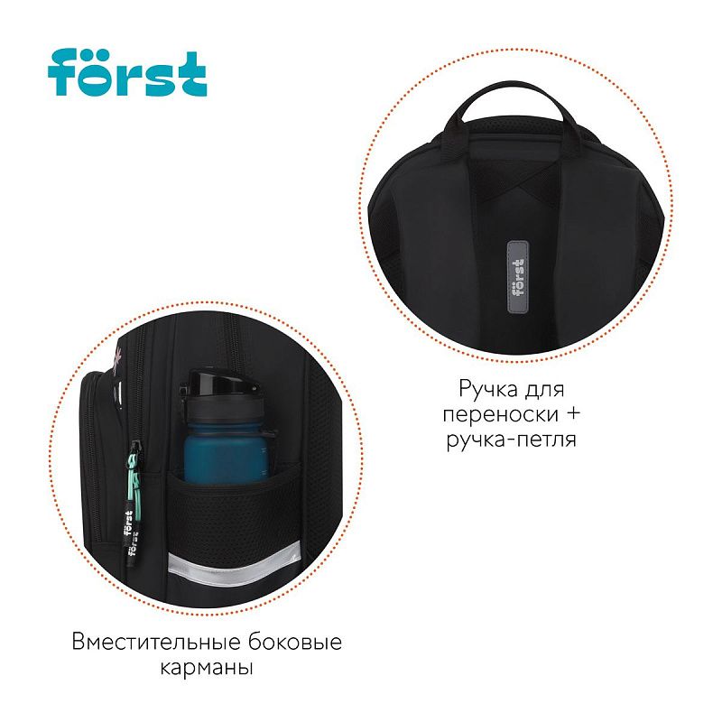 Рюкзак Först F-Comfy "Positive energy" 38*29*15см, 2 отделения, 3 кармана, анатомическая спинка 