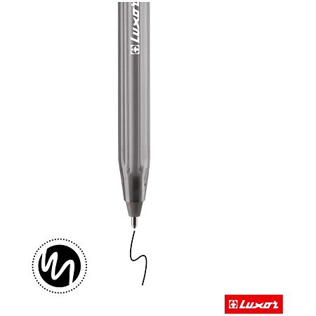 Ручка шариковая Luxor "InkGlide 100 Icy" черная, 0,7мм, трехгран. 