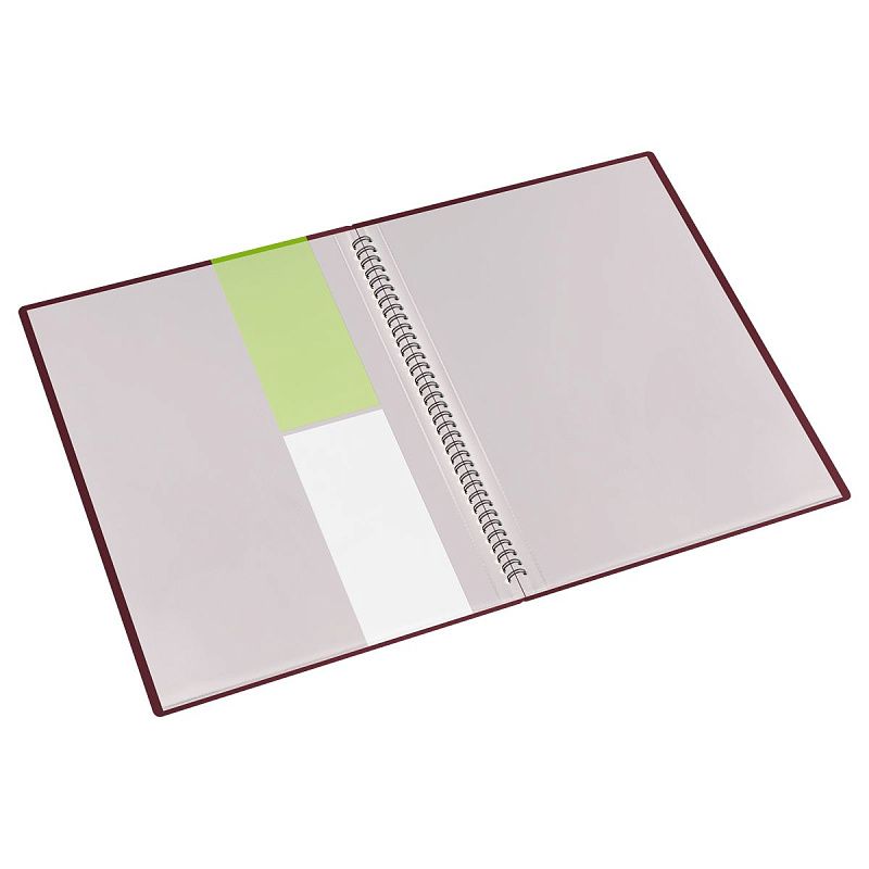 Папка с 20 вкладышами на гребне СТАММ "Диагональ" А4, 14мм, 700мкм, пластик, гранат 