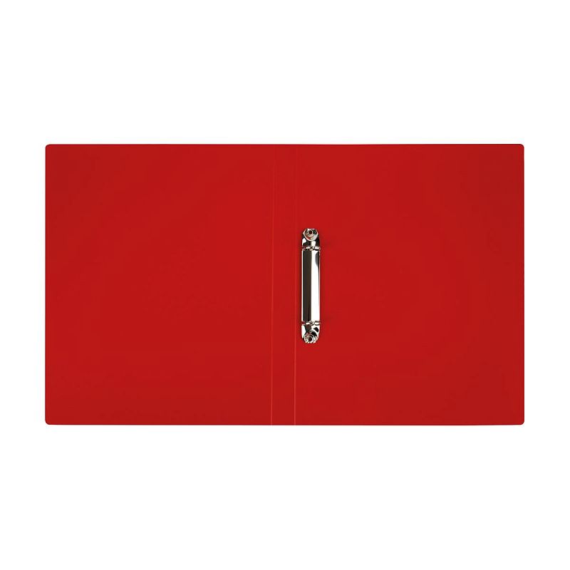 Папка на 2 кольцах СТАММ А4, 25мм, 500мкм, пластик, красная 