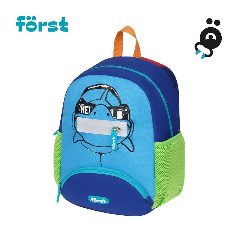 Рюкзак Först F-Kids "Shark" 30*23*13см, 1 отделение, 3 кармана, уплотненная спинка 