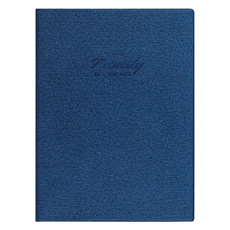 Папка для семейных документов А4, OfficeSpace, искусств. кожа, синяя, инд. упаковка, ШК