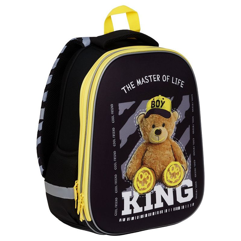 Ранец ArtSpace School Friend "King" 39*30*18см, 2 отделения, 2 кармана, анатомическая спинка, пенал, мешок для обуви 