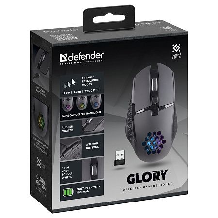 Мышь беспроводная Defender Glory GM-514, черный, 6btn+Roll