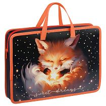 Папка с ручками А4 ArtSpace "The Magic Fox", пластик, на молнии, 70мм