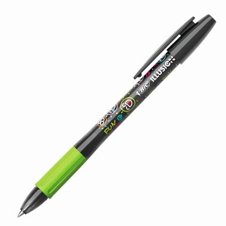 Ручка стираемая гелевая с грипом BIC "Gelocity Illusion", ЧЕРНАЯ, корпус черный, линия 0,3 мм, 516523 