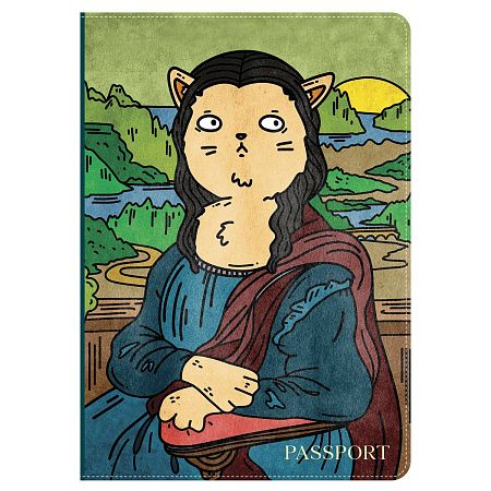 Обложка для паспорта MESHU "Meowonda", ПВХ, 2 кармана 