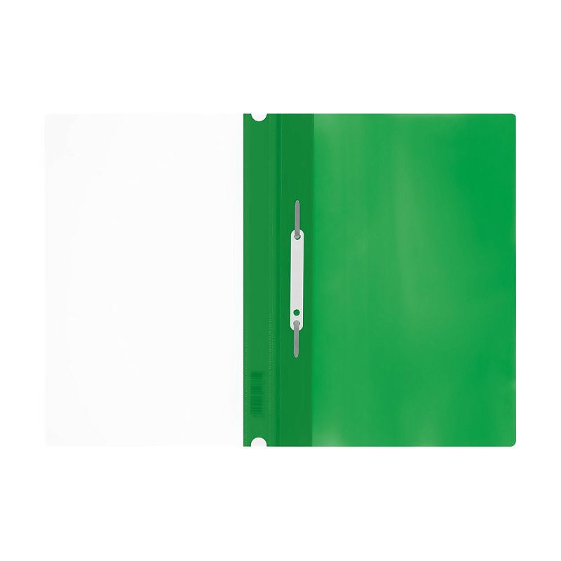 Папка-скоросшиватель пластик. перф. СТАММ А4, 160мкм, зеленая с прозр. верхом 