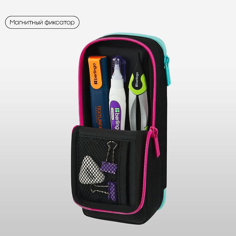 Пенал 2 отделения, 205*80*55 Berlingo "Push your limits", полиэстер, внутренний органайзер, магнит 