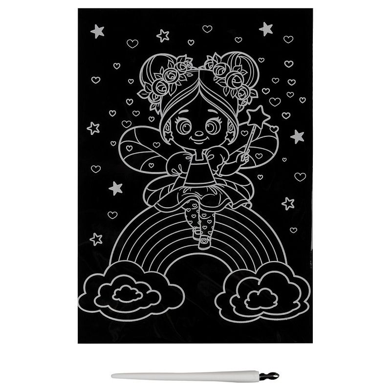 Гравюра с мультицветной основой ТРИ СОВЫ "Волшебница", А5