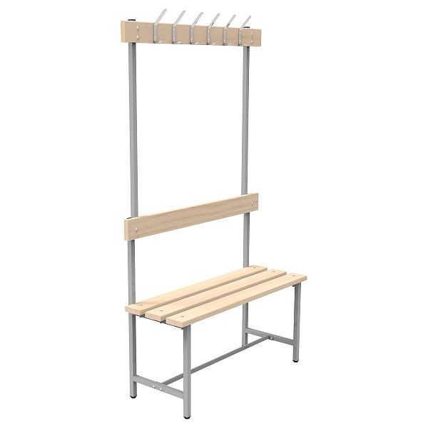 Вешалка односторонняя со скамьей на металлокаркасе Титан СВТ-4 с регулируемыми опорами, 1775-1785*1000*370, (ПОД ЗАКАЗ)