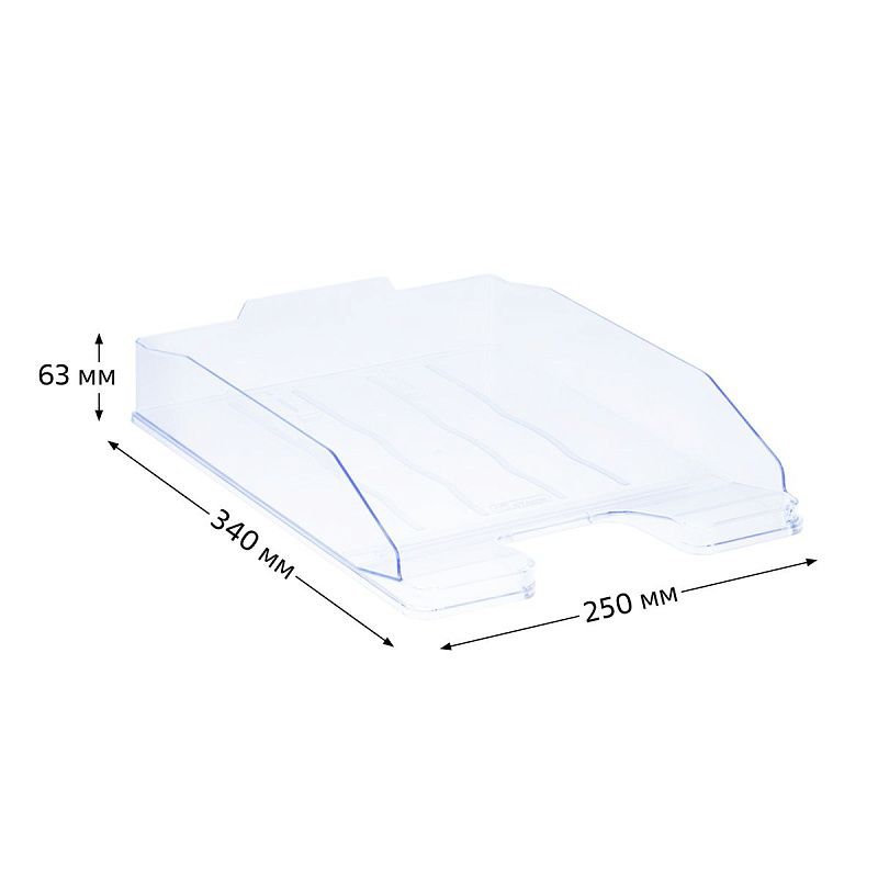 Лоток для бумаг горизонтальный СТАММ "Эксперт", прозрачный