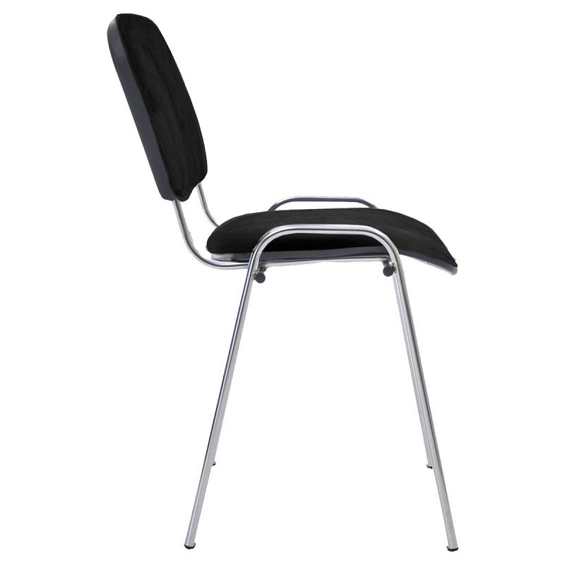 Стул Фабрикант "Изо" PV1, CH, каркас металл хром, обивка кожзам черный