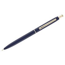 Ручка шариковая Luxor "Sterling" синяя, 1,0мм, корпус синий/золото, кнопочный механизм, футляр