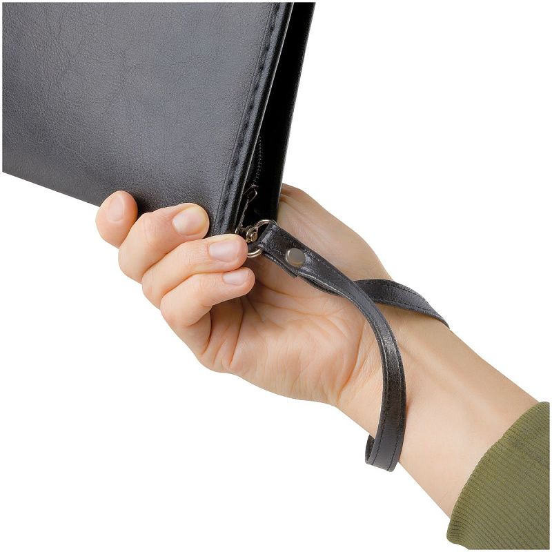 Папка деловая OfficeSpace "Hannover" кожзам, на молнии, ручка-петля, зажим для бумаг 