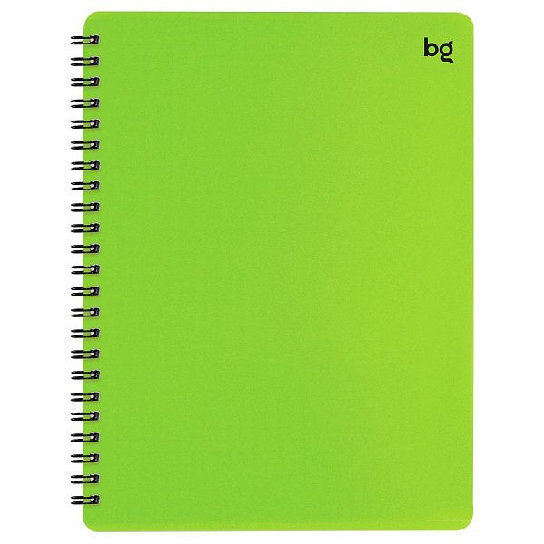 Тетрадь 48л., А5, клетка на гребне BG "Neon", пластиковая обложка, салатовая