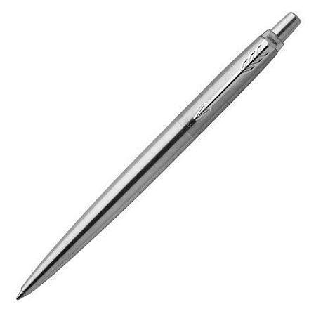 Ручка шариковая PARKER "Jotter Core Stainless Steel CT", корпус серебристый, детали хром, синяя, 1953170 
