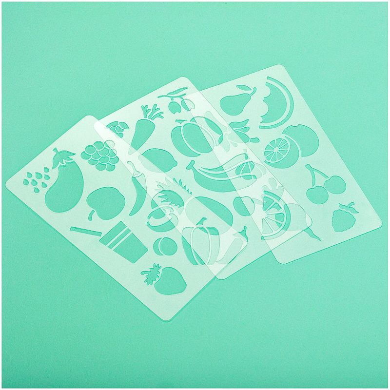 Набор трафаретов Мульти-Пульти 10*18см, "Фруктовая корзина", 3шт., европодвес 