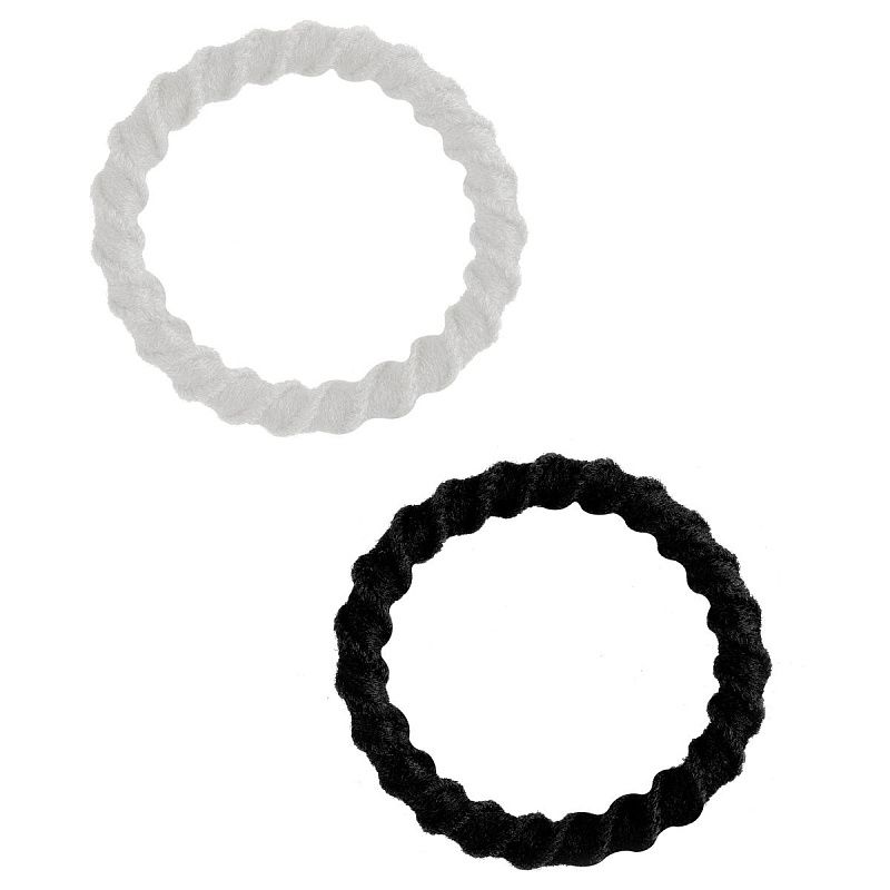 Резинки для волос MESHU, тонкие, черные/белые, диаметр 2см, 90шт., пластиковый бокс