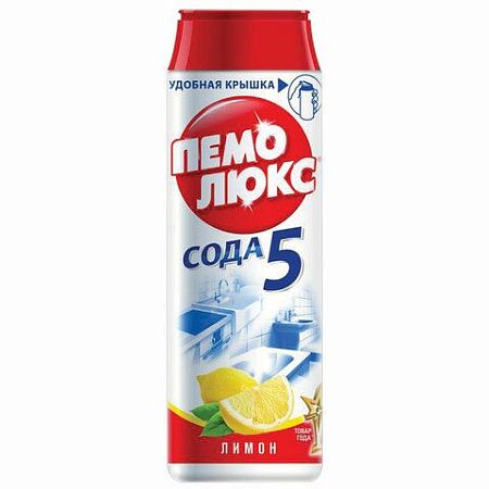Чистящее средство 480 г, ПЕМОЛЮКС Сода-5, "Лимон", порошок, 2415944 
