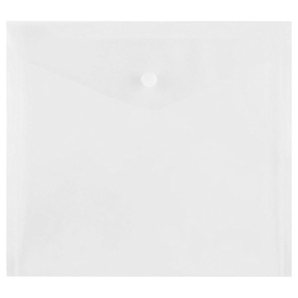 Папка-конверт на кнопке СТАММ А5+, 150мкм, пластик, прозрачная, бесцветная