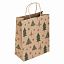 Пакет подарочный КОМПЛЕКТ 10 штук, новогодний, 26x13x32 см, "Kraft Xmas Tree", ЗОЛОТАЯ СКАЗКА, 591959