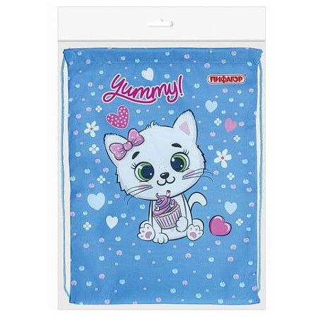Мешок для обуви ПИФАГОР, 1 отделение, 42х34 см, "Yummy cupcake", 271603 