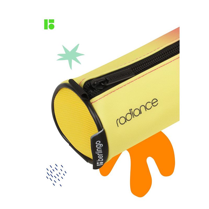 Пенал 1 отделение, 210*60 Berlingo "Radiance", полиэстер, желтый 