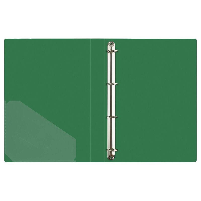 Папка на 4 кольцах СТАММ "Стандарт" А4, 40мм, 700мкм, пластик, зеленая 