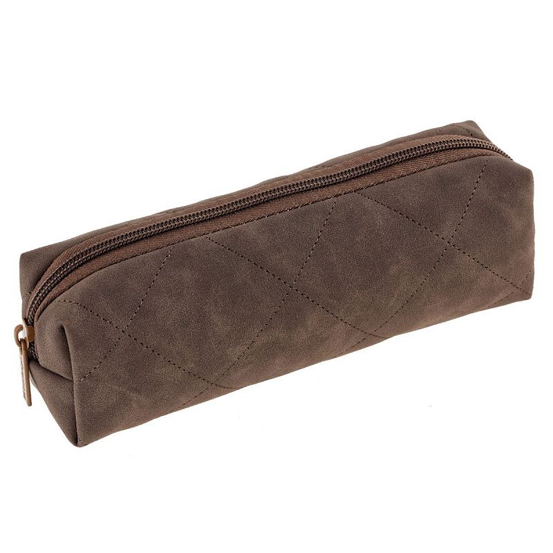 Пенал-косметичка 1 отделение, 210*50*60 мм, Berlingo, "Brown shades", полиэстер