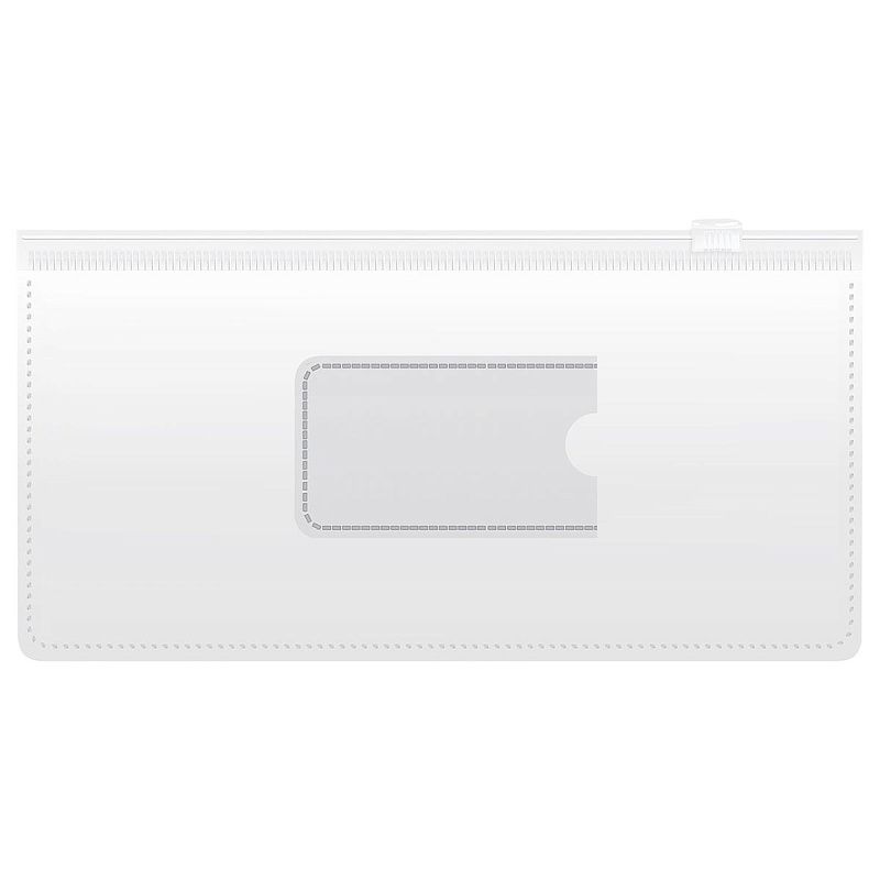 Папка-конверт на zip-молнии СТАММ 255*130мм, ПВХ, 120мкм, прозрачная, цветная молния, карман, для ж/д и авиа билетов, ассорти 