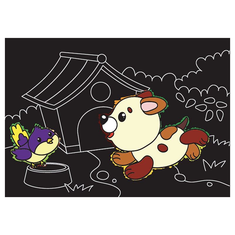 Гравюра Мульти-Пульти "Домашние животные", А5, разноцветная основа, пакет с европодвесом