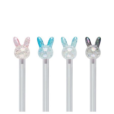 Ручка шариковая MESHU "Crystal Rabbit" синяя, 0,7мм, корпус ассорти, с топпером 