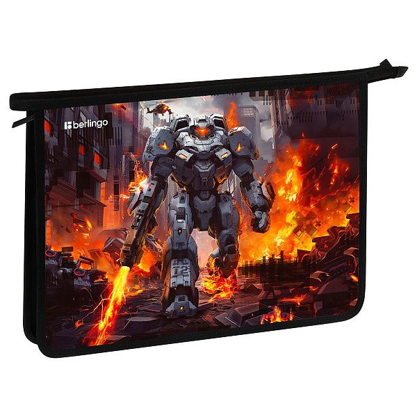 Папка для тетрадей 1 отделение, А4 Berlingo "Battle For The Future", 340*245*40 мм, пластик, на молнии