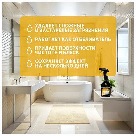 Средство для чистки сантехники кислотное 600 мл, GRASS GLOSS PROFESSIONAL, триггер, 125533 