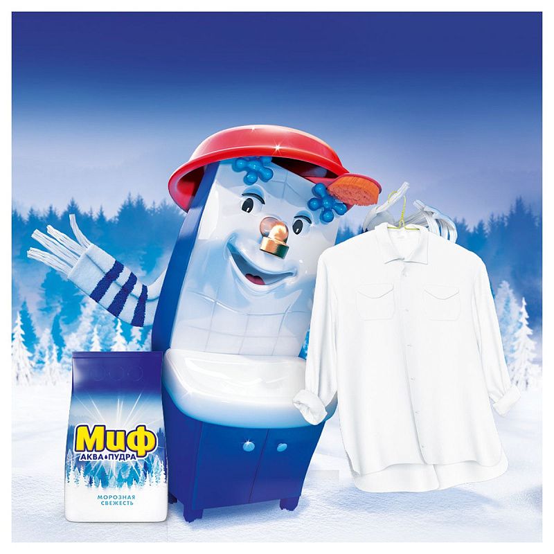 Порошок для машинной стирки Миф Аквапудра Морозная Свежесть, 400г 