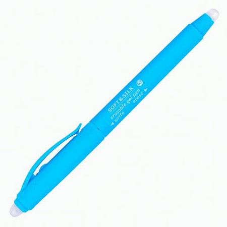 Ручка стираемая гелевая с грипом BRAUBERG "SOFT&SILK FRUITY", СИНЯЯ, корпус ассорти, узел 0,7 мм, 143254 