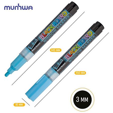 Маркер меловой MunHwa "Black Board Marker" голубой, 3мм, водная основа 