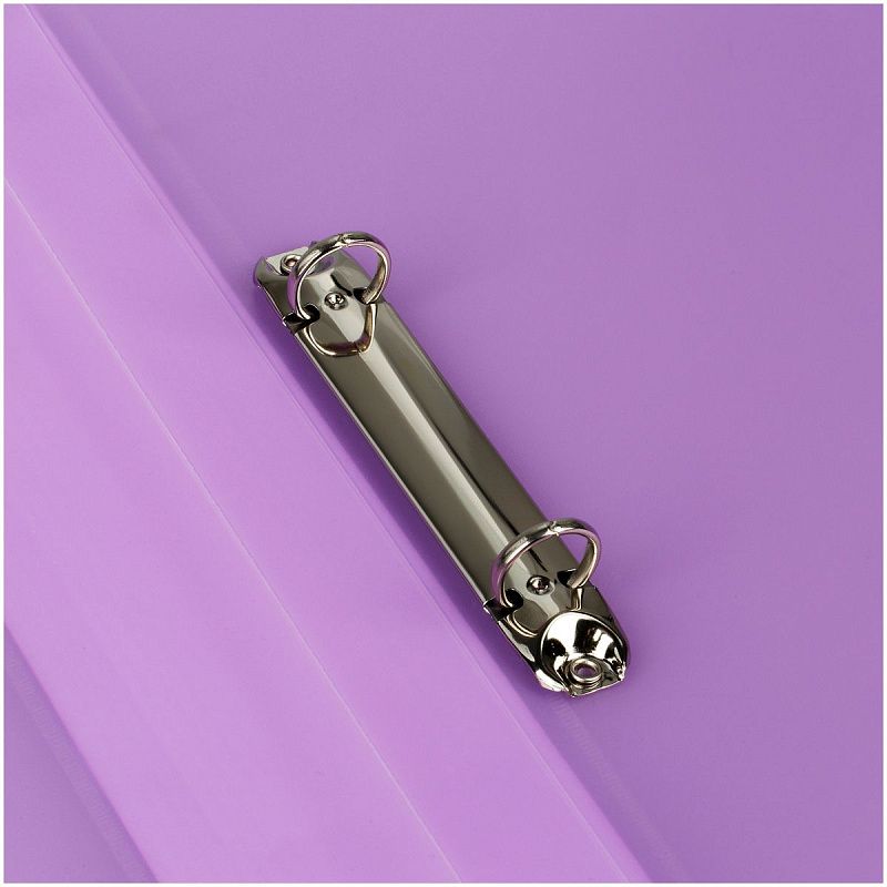 Папка на 2 кольцах СТАММ "Кристалл" А4, 40мм, 700мкм, пластик, фиолетовая 