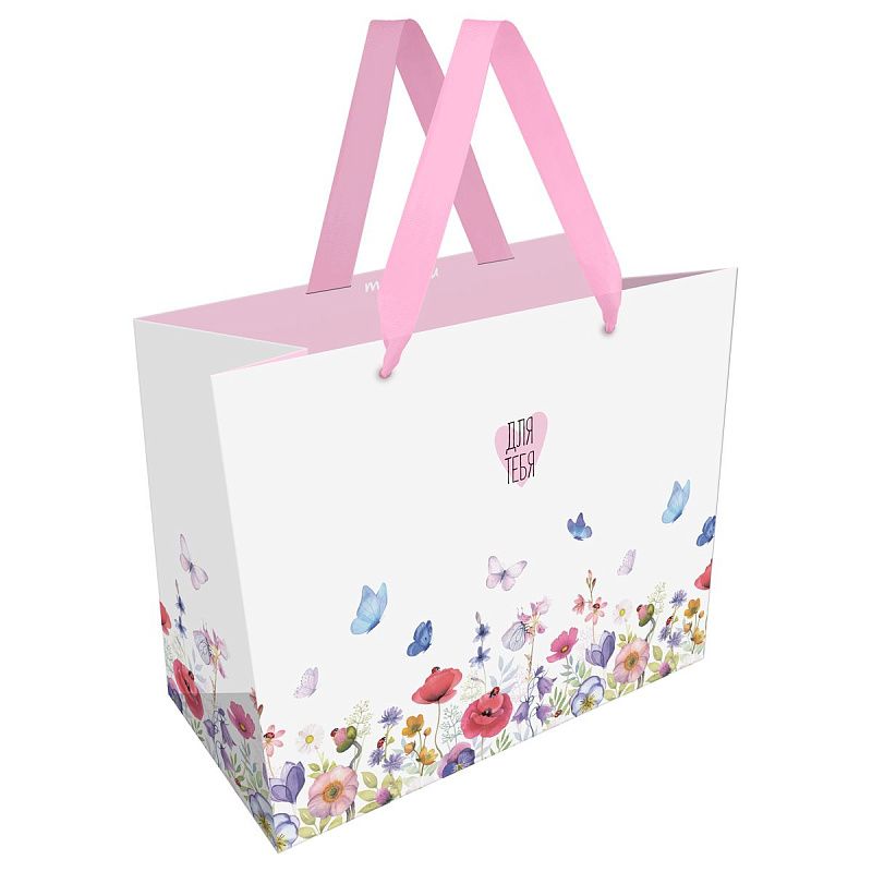 Пакет подарочный 32*26*12см MESHU "For you", матовая ламинация