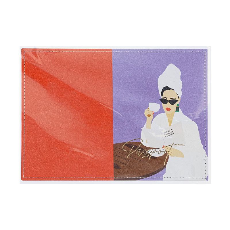 Обложка для паспорта OfficeSpace "Fashion", кожа, цветная печать, тиснение фольгой 