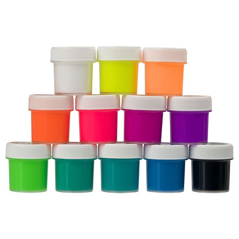 Краски по ткани акриловые Гамма "Хобби", 12 цветов., 20мл, неоновые цвета, картон. упаковка