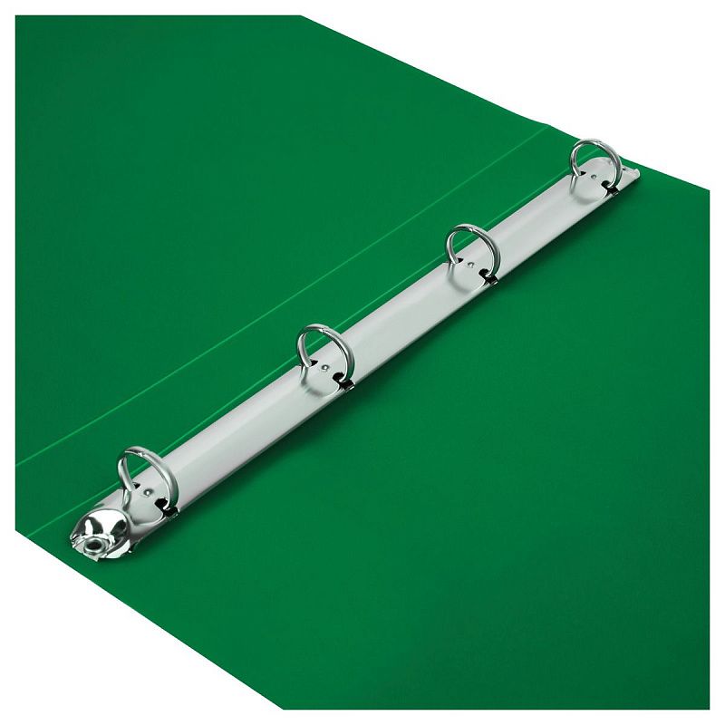 Папка на 4 кольцах СТАММ А4, 25мм, 500мкм, пластик, зеленая 